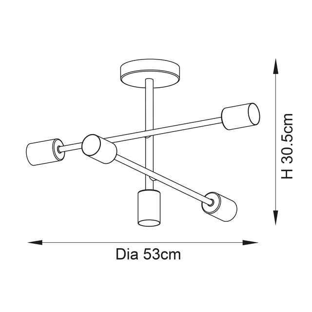 Endon Lighting - 98786 - Semi Flush Light