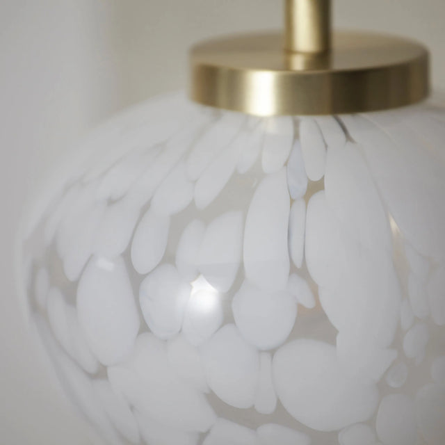 Endon Lighting - 98817 - Endon Lighting 98817 Mali 1lt Table Indoor light fitting Satin brass plate & white confetti glass