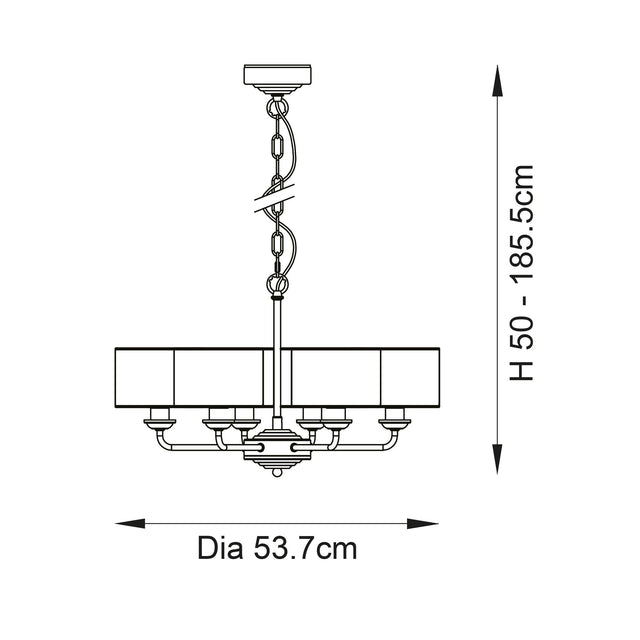 Endon Lighting - 99151 - Endon Lighting 99151 Highclere Indoor Pendant Light Brushed chrome plate & natural linen Dimmable