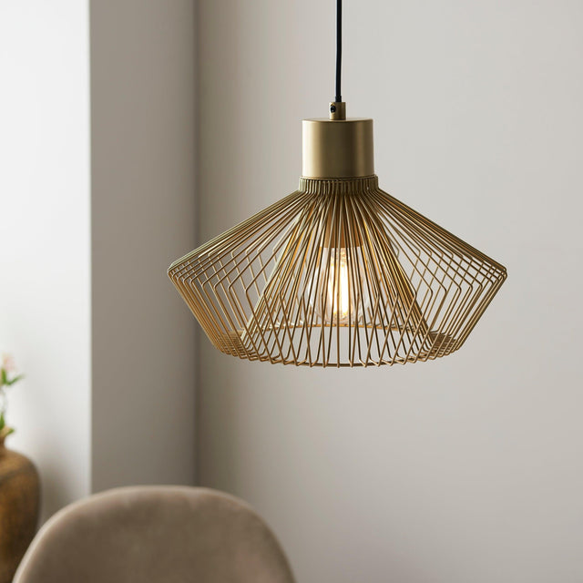 Endon Lighting - 99498 - Endon Lighting 99498 Kimberley Indoor Pendant Light Gold paint finish Dimmable