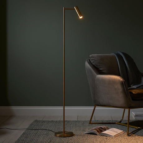 Endon Lighting - 99774 - Endon Lighting 99774 Dedicated Reader Indoor Floor Lamps Warm brass plate Step dimmable