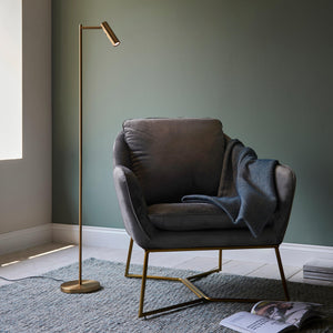 Endon Lighting - 99774 - Endon Lighting 99774 Dedicated Reader Indoor Floor Lamps Warm brass plate Step dimmable