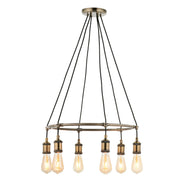 Endon Lighting - 99914 - Endon Lighting 99914 Hal Indoor Pendant Light Antique brass plate Dimmable