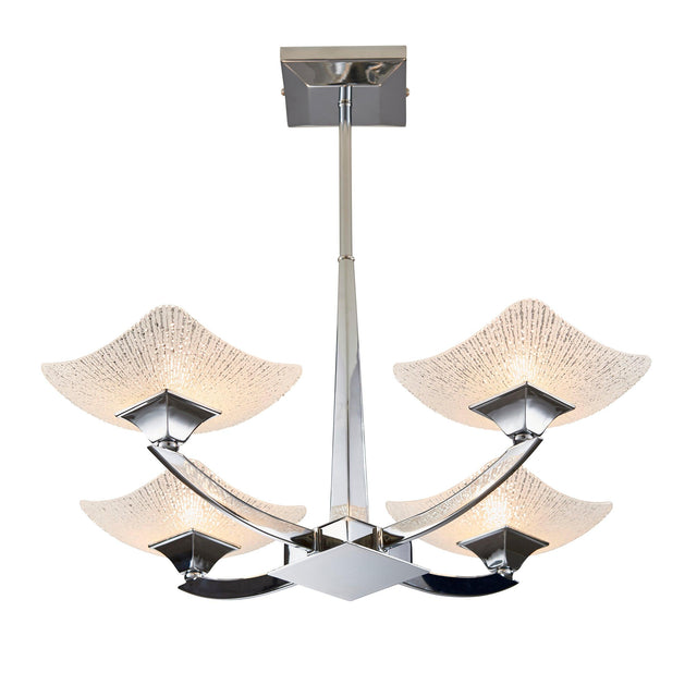 Endon Lighting - AYRES-4CH - Endon Lighting AYRES-4CH Ayres Indoor Semi flush Light Chrome plate & scavo glass Dimmable