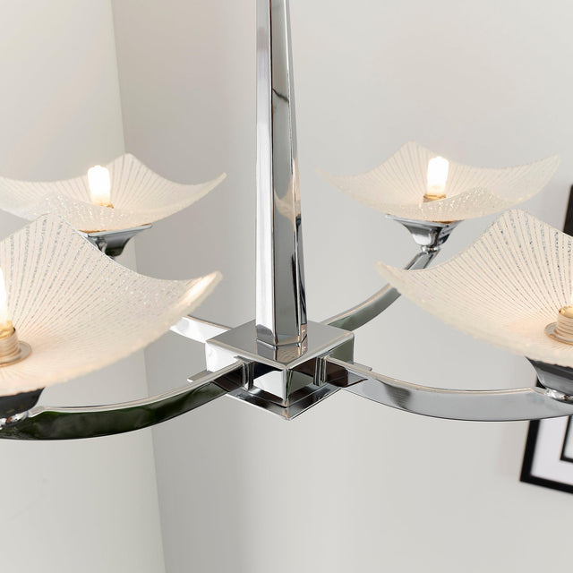 Endon Lighting - AYRES-4CH - Endon Lighting AYRES-4CH Ayres Indoor Semi flush Light Chrome plate & scavo glass Dimmable