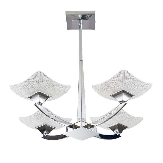 Endon Lighting - AYRES-4CH - Endon Lighting AYRES-4CH Ayres Indoor Semi flush Light Chrome plate & scavo glass Dimmable