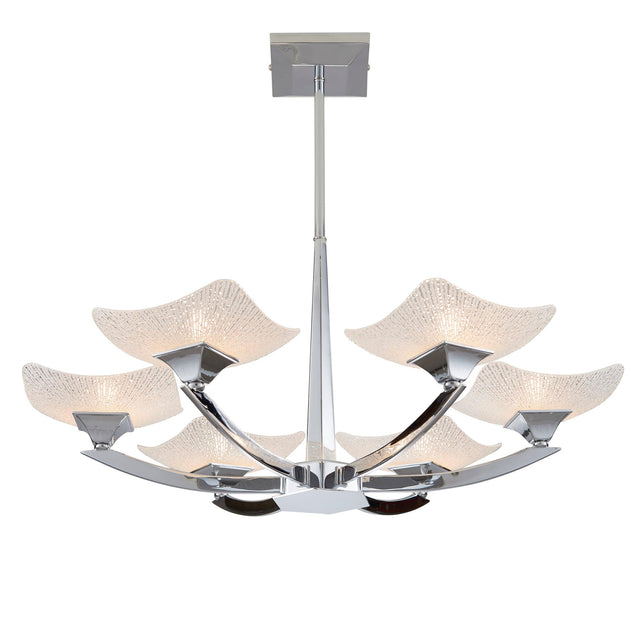 Endon Lighting - AYRES-6CH - Endon Lighting AYRES-6CH Ayres Indoor Semi flush Light Chrome plate & scavo glass Dimmable