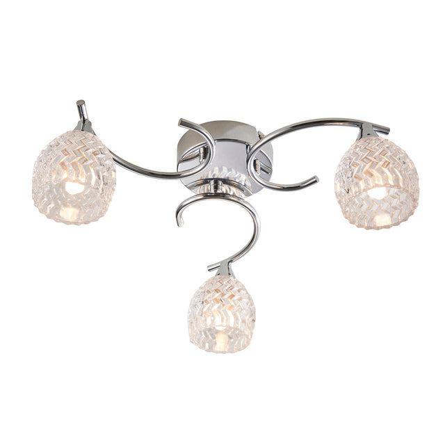 Endon Lighting - BOYER-3CH - Endon Lighting BOYER-3CH Boyer Indoor Semi flush Light Chrome plate & clear glass Dimmable