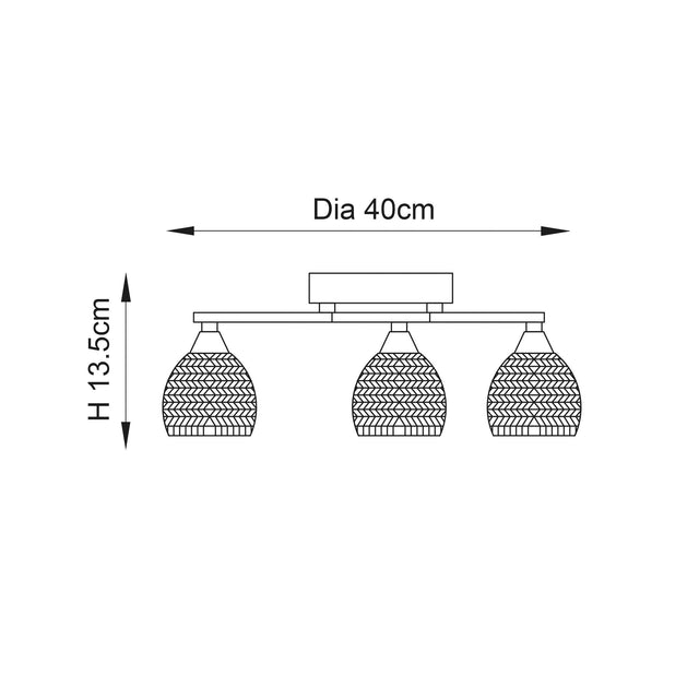 Endon Lighting - BOYER-3CH - Endon Lighting BOYER-3CH Boyer Indoor Semi flush Light Chrome plate & clear glass Dimmable