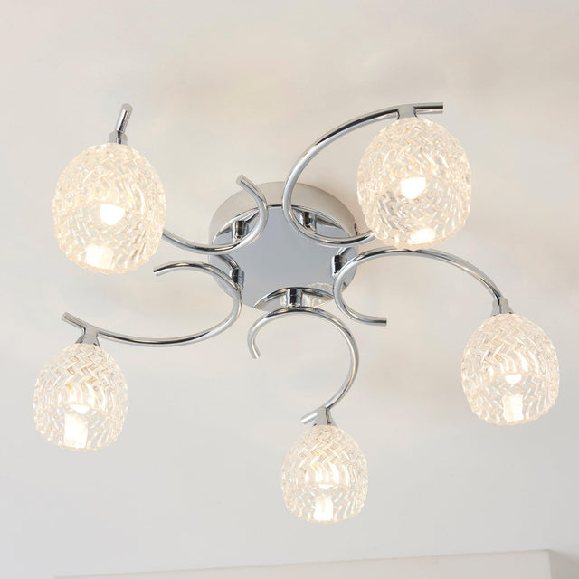 Endon Lighting - BOYER-5CH - Semi flush Light