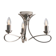 Endon Lighting - CA7P3N - Endon Interiors 1900 Range CA7P3N Indoor Semi flush Light 3 x 6W LED E14 Dimmable