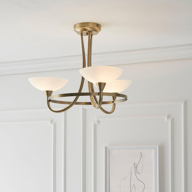 Endon Lighting - CAGNEY-3AB - Semi flush Light