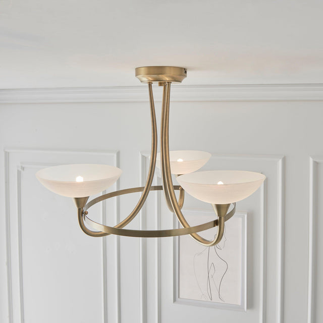 Endon Lighting - CAGNEY-3AB - Semi flush Light