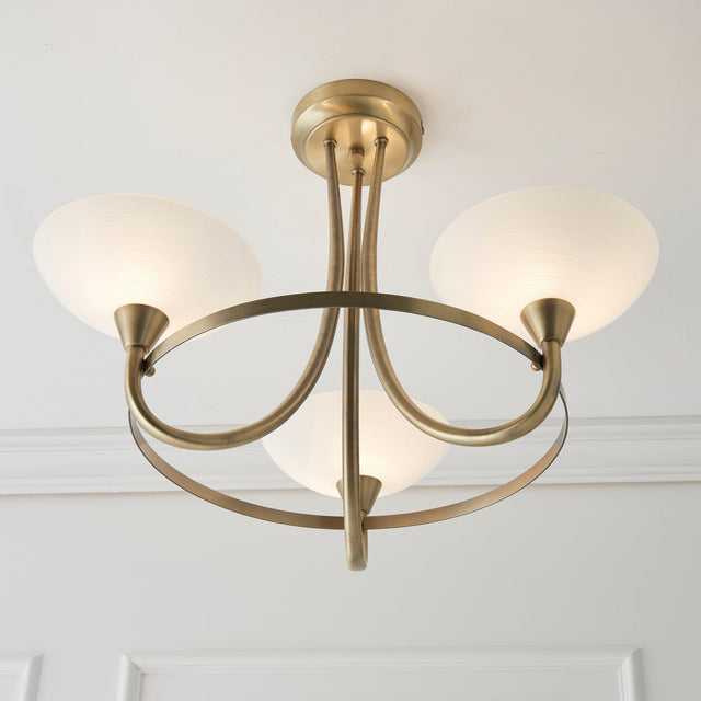 Endon Lighting - CAGNEY-3AB - Semi flush Light