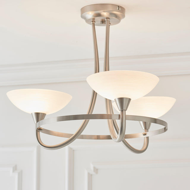 Endon Lighting - CAGNEY-3SC - Semi flush Light