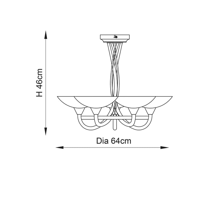 Endon Lighting - CAGNEY-5AB - Semi flush Light