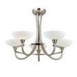 Endon Lighting - CAGNEY-5SC - Endon Lighting CAGNEY-5SC Cagney Indoor Semi flush Light Satin chrome plate & white glass Dimmable