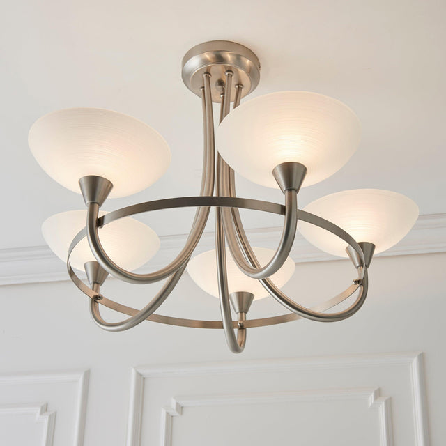 Endon Lighting - CAGNEY-5SC - Semi flush Light