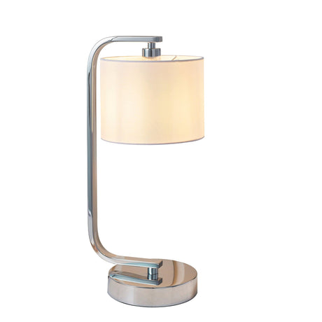 Endon Lighting - CANNING-TLCH - Endon Lighting CANNING-TLCH Canning Indoor Table Lamps Chrome plate & white fabric Dimmer included