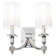 Endon Lighting - DOMINA-2WBNI - Endon Lighting DOMINA-2WBNI Domina Indoor Wall Light Nickel plate & white fabric Dimmable