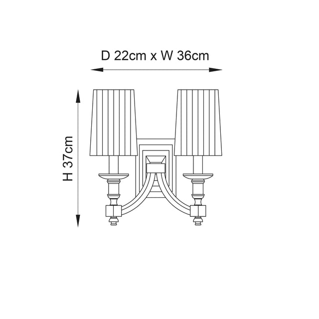 Endon Lighting - DOMINA-2WBNI - Endon Lighting DOMINA-2WBNI Domina Indoor Wall Light Nickel plate & white fabric Dimmable