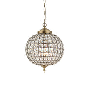 Endon Lighting - EH-TANARO-AB - Endon Lighting EH-TANARO-AB Tanaro Indoor Pendant Light Antique brass plate & clear glass Dimmable