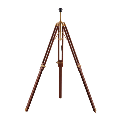 Endon Lighting - EH-TRIPOD-FLDW - Endon Lighting EH-TRIPOD-FLDW Tripod Indoor Floor Lamps Sheesham wood & solid brass Non-dimmable