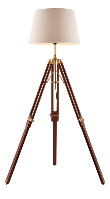 Endon Lighting - EH-TRIPOD-FLDW - Endon Lighting EH-TRIPOD-FLDW Tripod Indoor Floor Lamps Sheesham wood & solid brass Non-dimmable