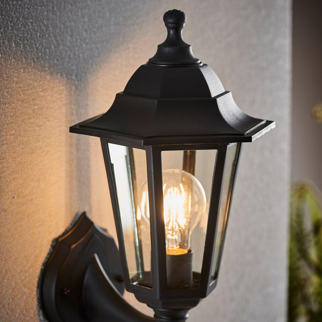 Endon Lighting - EL-40045 - Endon Lighting EL-40045 Bayswater Outdoor Wall Light Black polypropylene & clear glass Dimmable