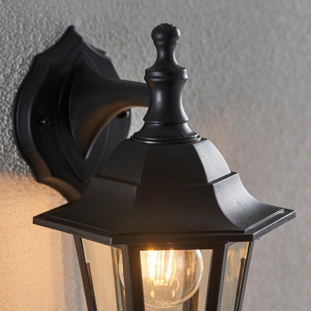 Endon Lighting - EL-40045 - Endon Lighting EL-40045 Bayswater Outdoor Wall Light Black polypropylene & clear glass Dimmable