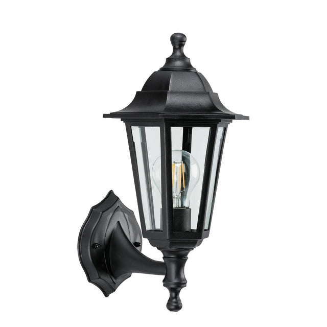 Endon Lighting - EL-40045 - Endon Lighting EL-40045 Bayswater Outdoor Wall Light Black polypropylene & clear glass Dimmable