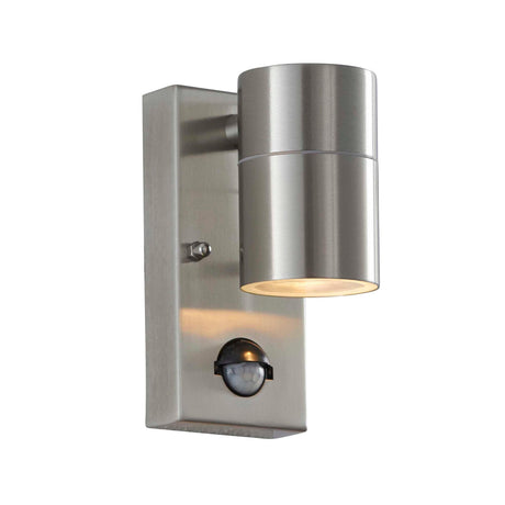 Endon Lighting - EL-40063 - Endon Lighting EL-40063 Canon PIR Outdoor Wall Light Polished stainless steel & clear glass Non-dimmable