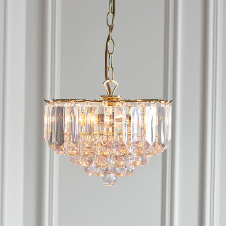 Endon Lighting - FARGO-12BP - Endon Lighting FARGO-12BP Fargo Indoor Pendant Light Brass plate & clear acrylic Dimmable