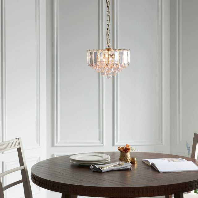 Endon Lighting - FARGO-12BP - Endon Lighting FARGO-12BP Fargo Indoor Pendant Light Brass plate & clear acrylic Dimmable