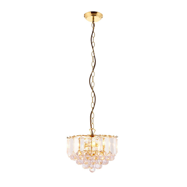 Endon Lighting - FARGO-12BP - Endon Lighting FARGO-12BP Fargo Indoor Pendant Light Brass plate & clear acrylic Dimmable