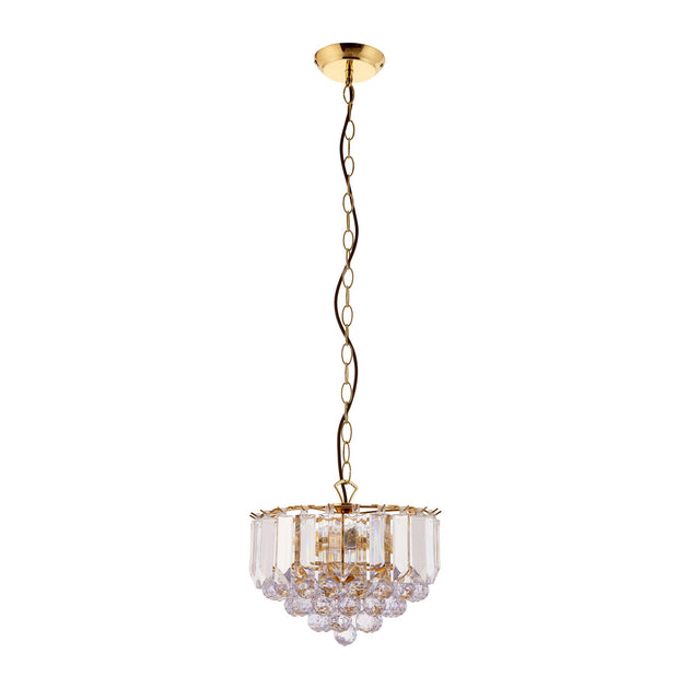 Endon Lighting - FARGO-12BP - Endon Lighting FARGO-12BP Fargo Indoor Pendant Light Brass plate & clear acrylic Dimmable