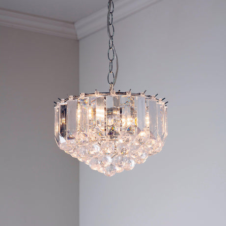 Endon Lighting - FARGO-12CH - Endon Lighting FARGO-12CH Fargo Indoor Pendant Light Chrome plate & clear acrylic Dimmable