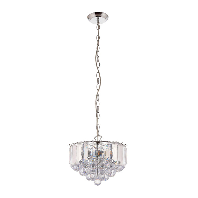 Endon Lighting - FARGO-12CH - Endon Lighting FARGO-12CH Fargo Indoor Pendant Light Chrome plate & clear acrylic Dimmable