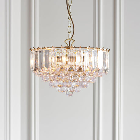 Endon Lighting - FARGO-14BP - Endon Lighting FARGO-14BP Fargo Indoor Pendant Light Brass plate & clear acrylic Dimmable