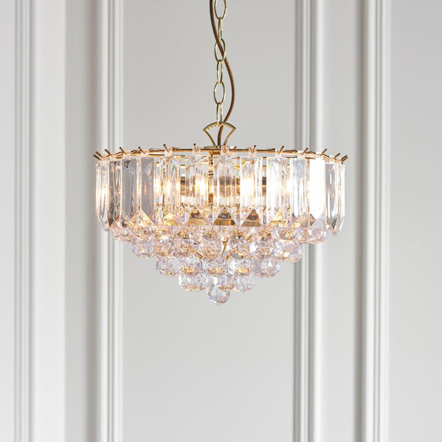 Endon Lighting - FARGO-14BP - Endon Lighting FARGO-14BP Fargo Indoor Pendant Light Brass plate & clear acrylic Dimmable