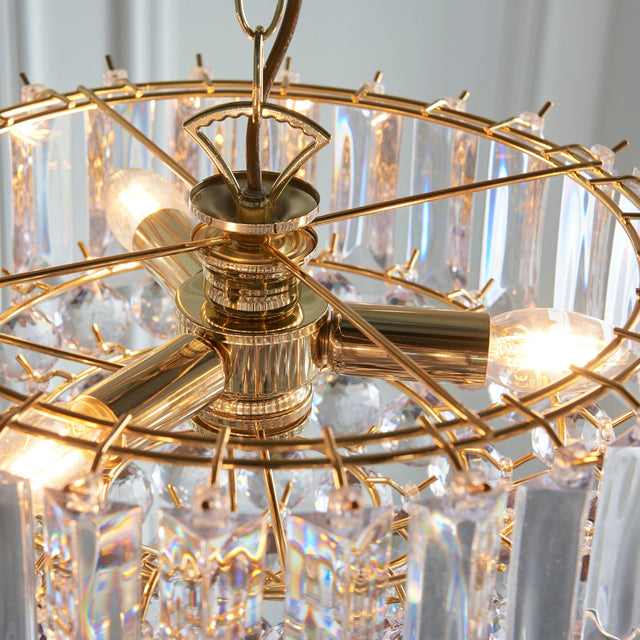 Endon Lighting - FARGO-14BP - Endon Lighting FARGO-14BP Fargo Indoor Pendant Light Brass plate & clear acrylic Dimmable