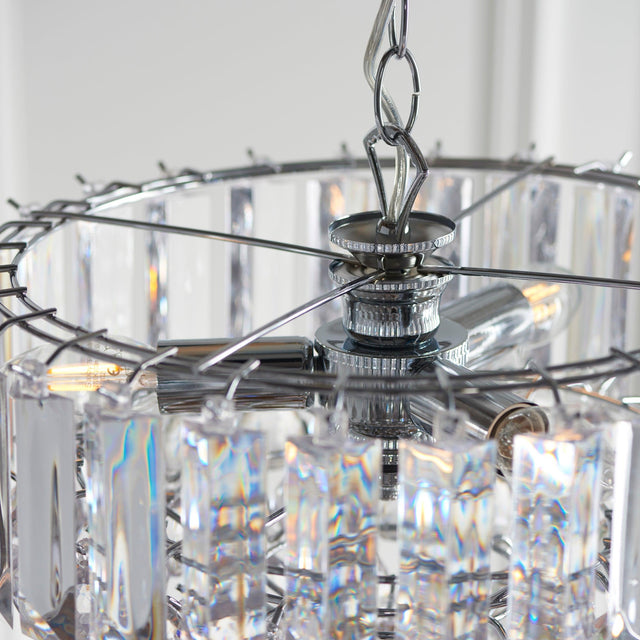 Endon Lighting - FARGO-14CH - Endon Lighting FARGO-14CH Fargo Indoor Pendant Light Chrome plate & clear acrylic Dimmable