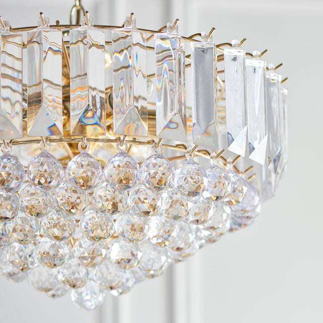 Endon Lighting - FARGO-18BP - Endon Lighting FARGO-18BP Fargo Indoor Pendant Light Brass plate & clear acrylic Dimmable