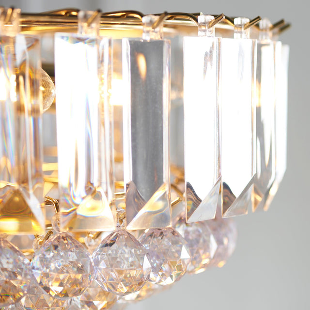 Endon Lighting - FARGO-18BP - Endon Lighting FARGO-18BP Fargo Indoor Pendant Light Brass plate & clear acrylic Dimmable