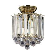 Endon Lighting - FARGO-BP - Endon Lighting FARGO-BP Fargo Indoor Flush Light Brass plate & clear acrylic Dimmable