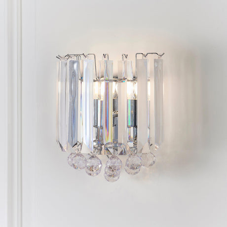 Endon Lighting - FARGO-WBCH - Endon Lighting FARGO-WBCH Fargo Indoor Wall Light Chrome plate & clear acrylic Dimmable