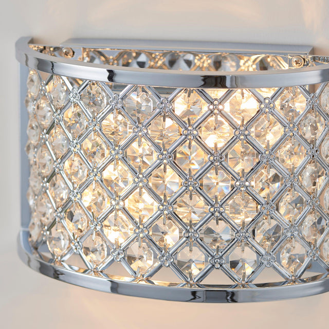 Endon Lighting - HUDSON-2WBCH - Endon Lighting HUDSON-2WBCH Hudson Indoor Wall Light Chrome plate & clear crystal Dimmable