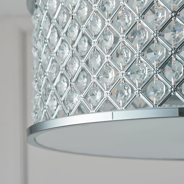 Endon Lighting - HUDSON-3CH - Endon Lighting HUDSON-3CH Hudson Indoor Flush Light Chrome plate & clear crystal Dimmable