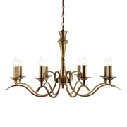 Endon Lighting - KORA-8AB - Endon Lighting KORA-8AB Kora Indoor Pendant Light Antique brass plate Dimmable