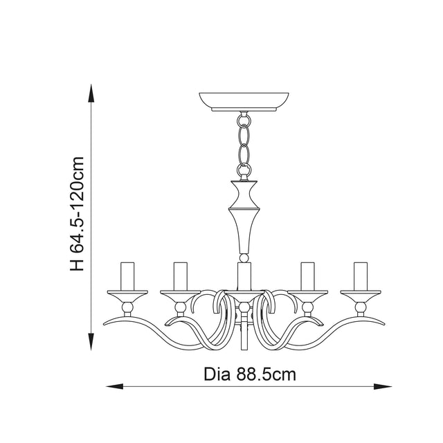 Endon Lighting - KORA-8AB - Endon Lighting KORA-8AB Kora Indoor Pendant Light Antique brass plate Dimmable